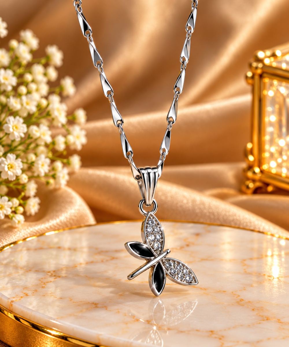 Butterfly Pendant silver coloured