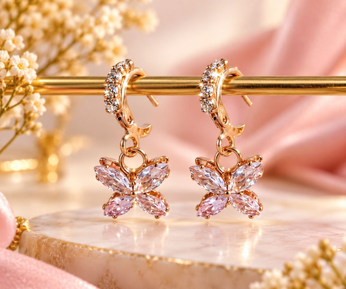 Butterfly Sparkle Drop Earrings