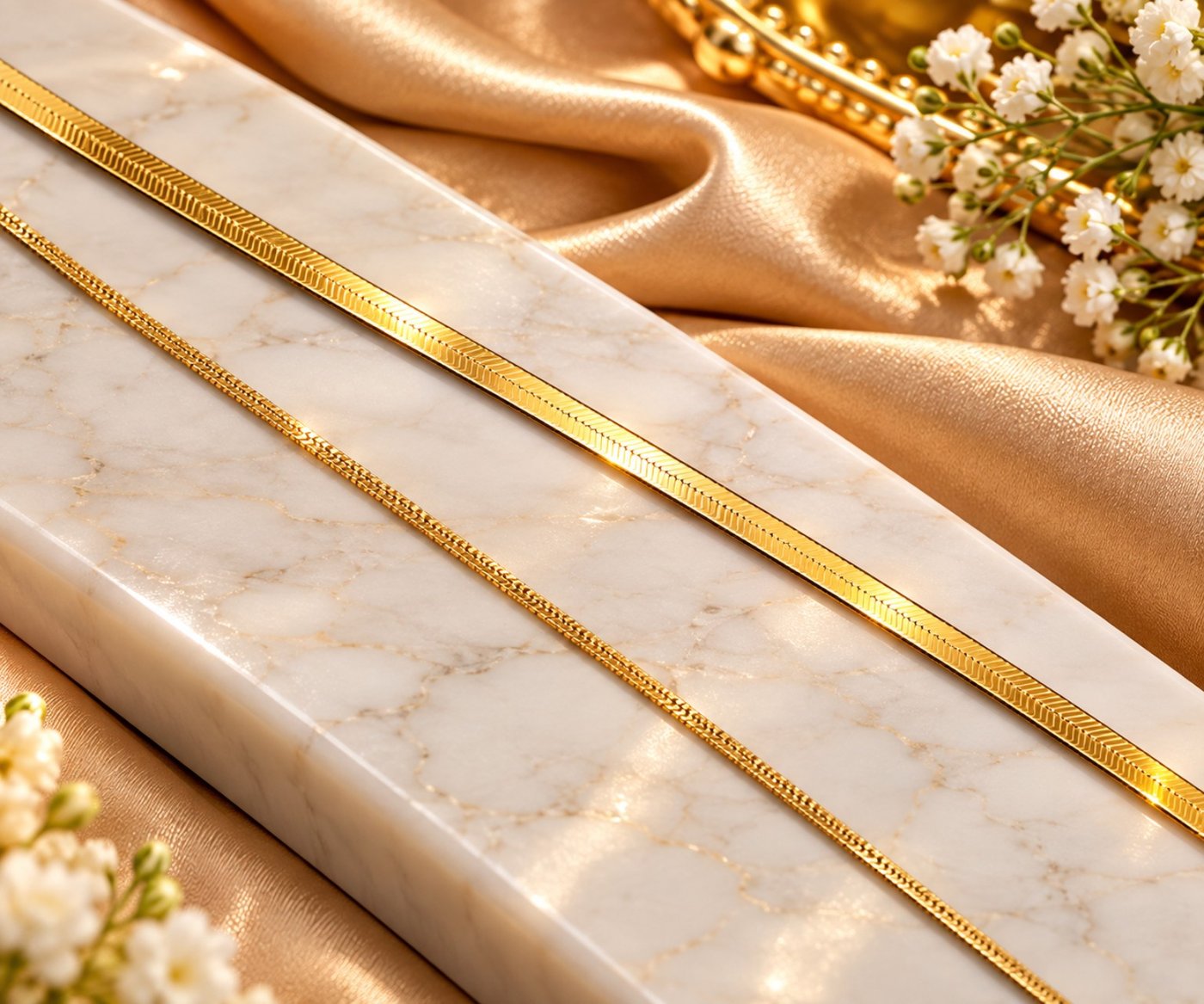 Golden Duo Layered Chain Necklace Set